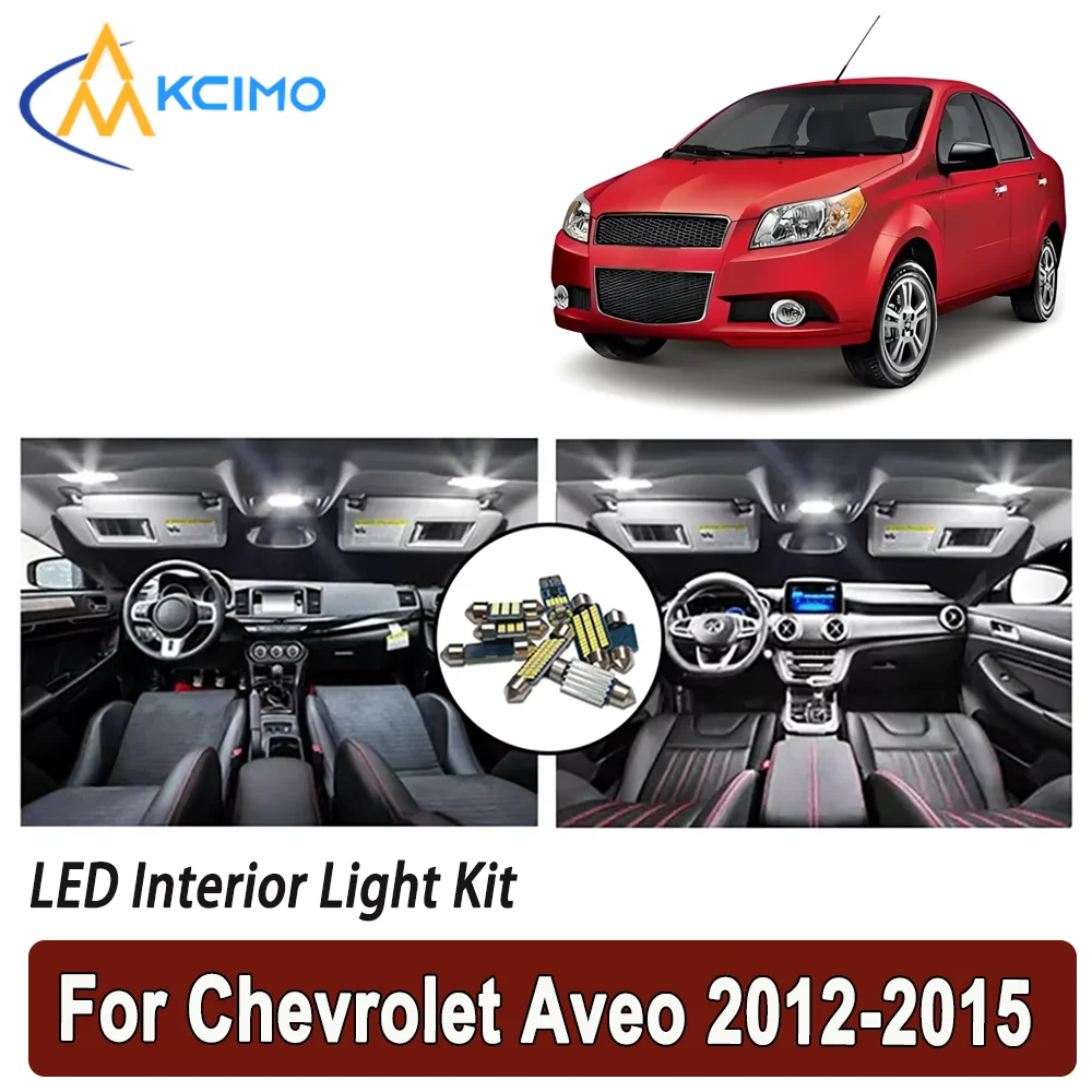

Kcimo LED For Chevrolet Aveo 2012 2013 2014 2015 Premium Bright LED Interior Dome Map Trunk Light Kit New Car Led Lamps Canbus