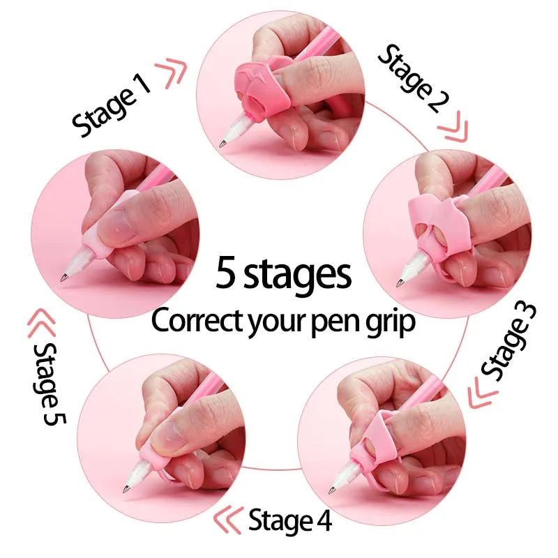 Tenwin Children Writing Correction Device Aid Grip Posture Correction Device Silicone Baby Learning Writing Tool for Students