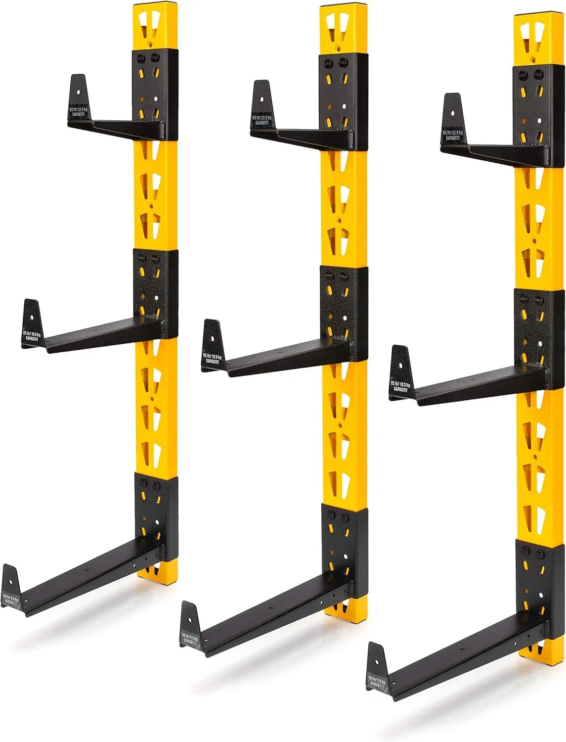 

DEWALT 3-Piece Wall Mount Cantilever Wood and Lumber Storage Rack for Workshop Shelving, Multi-Depth Storage