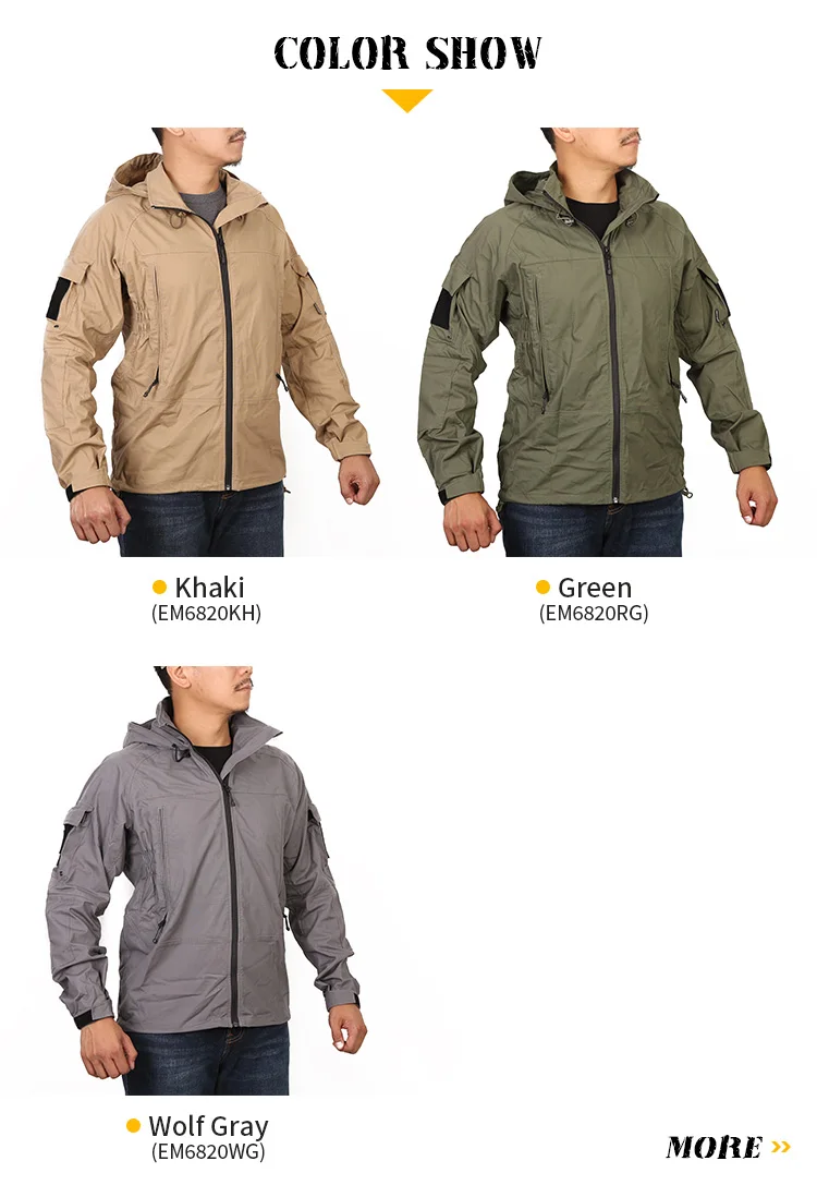 Emersongear Jacket PCU Protective Combat Coat Mens Outerwear Wargame Outdoor Casual Mens Jacket Windproof Clothing EM6820