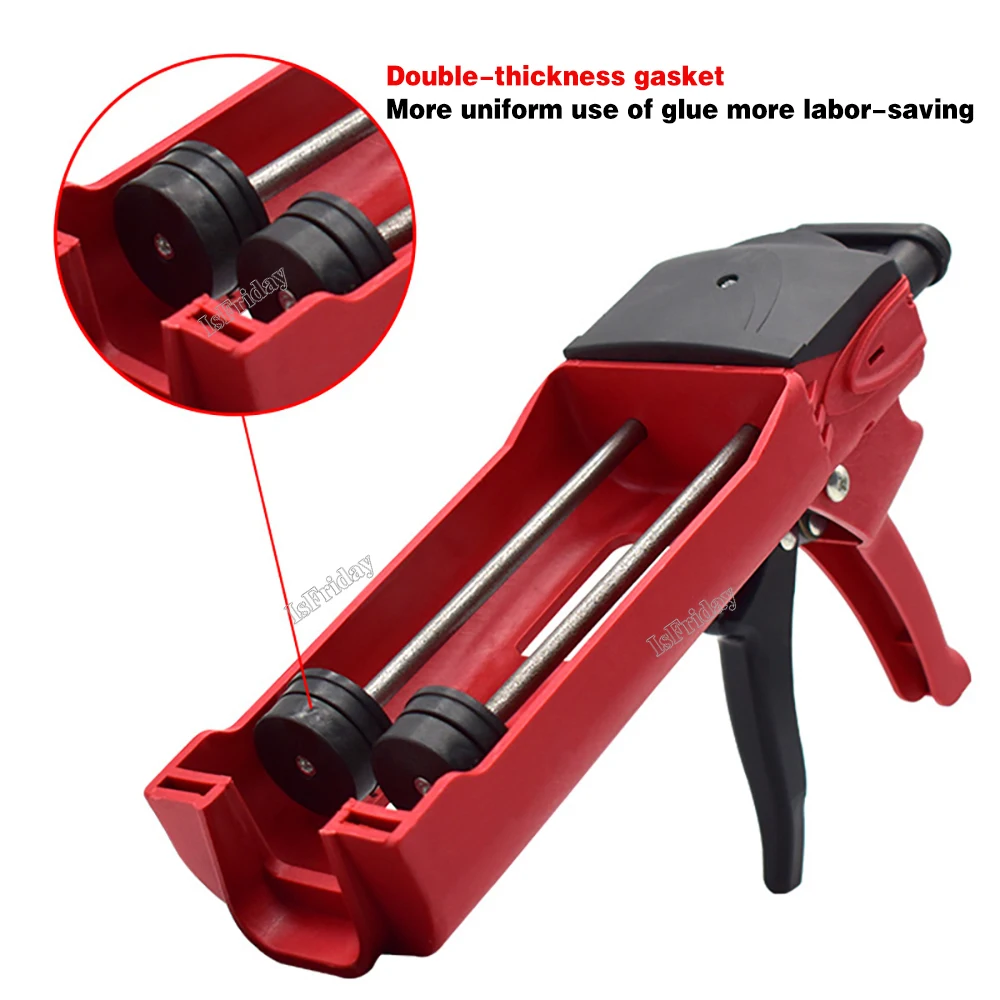 400ml Steel Dual Component Cartridge Gun Applicator Hydraulic Manual Handheld Caulk Glue Gun For Ceramic Tile Seam Home Repair