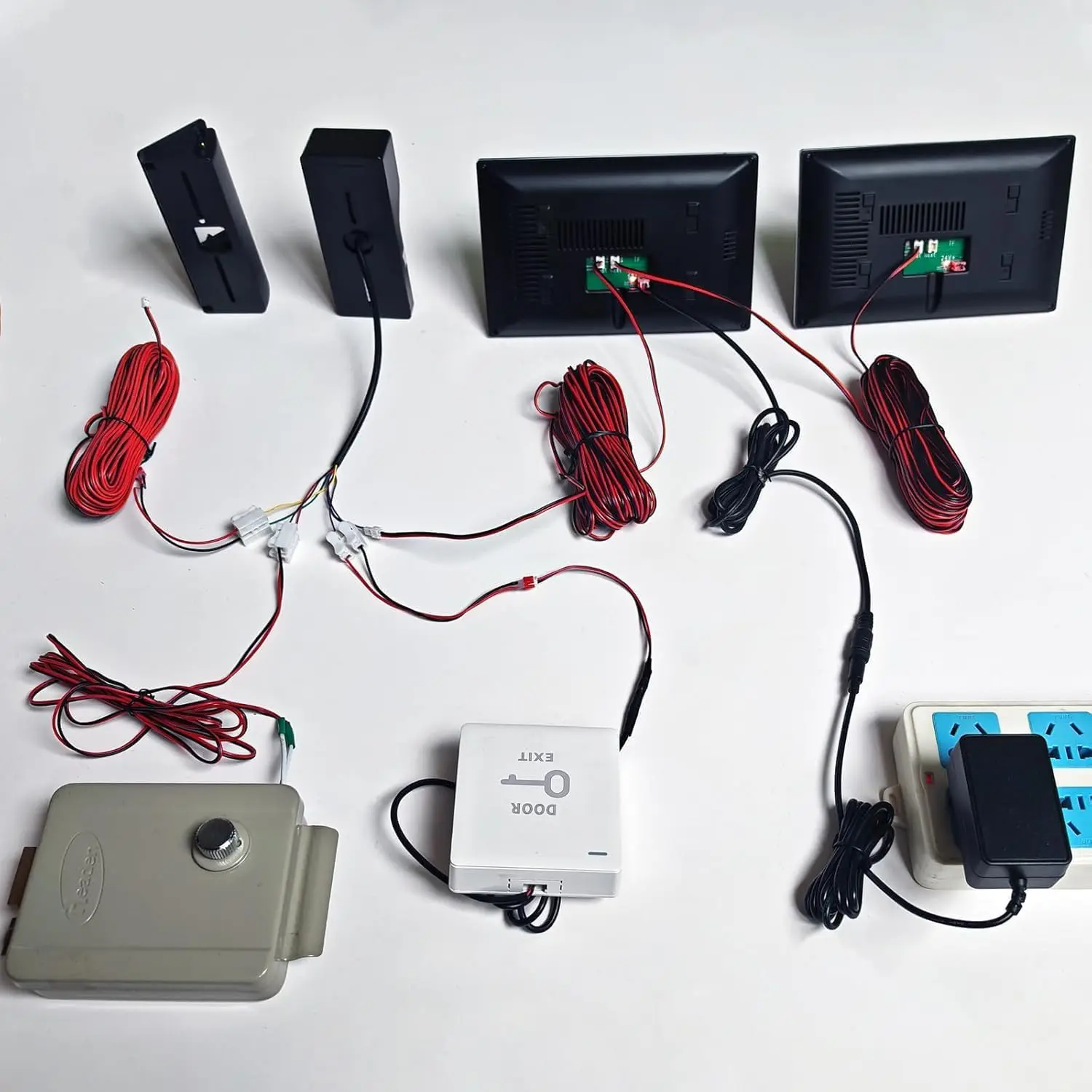 Wired video intercom system with dual 7-inch touch screen 1080P high definition camera waterproof, suitable for apartments