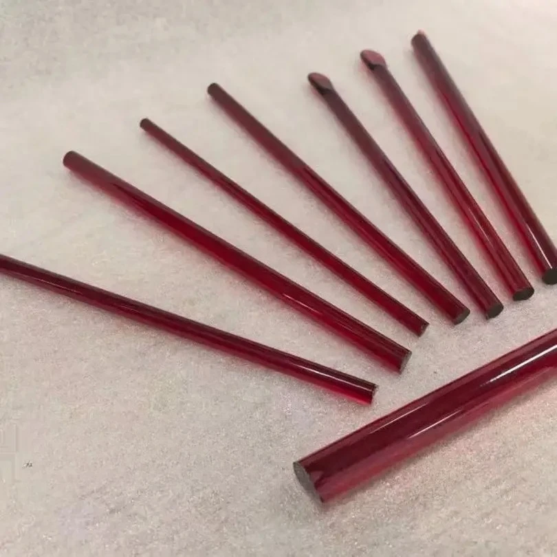 Transparent Secondary‑Red Lampworking High Borosilicate Glazed Solid Hard Glass Rod, Pat‑Lex Glass Rod Set of Ten
