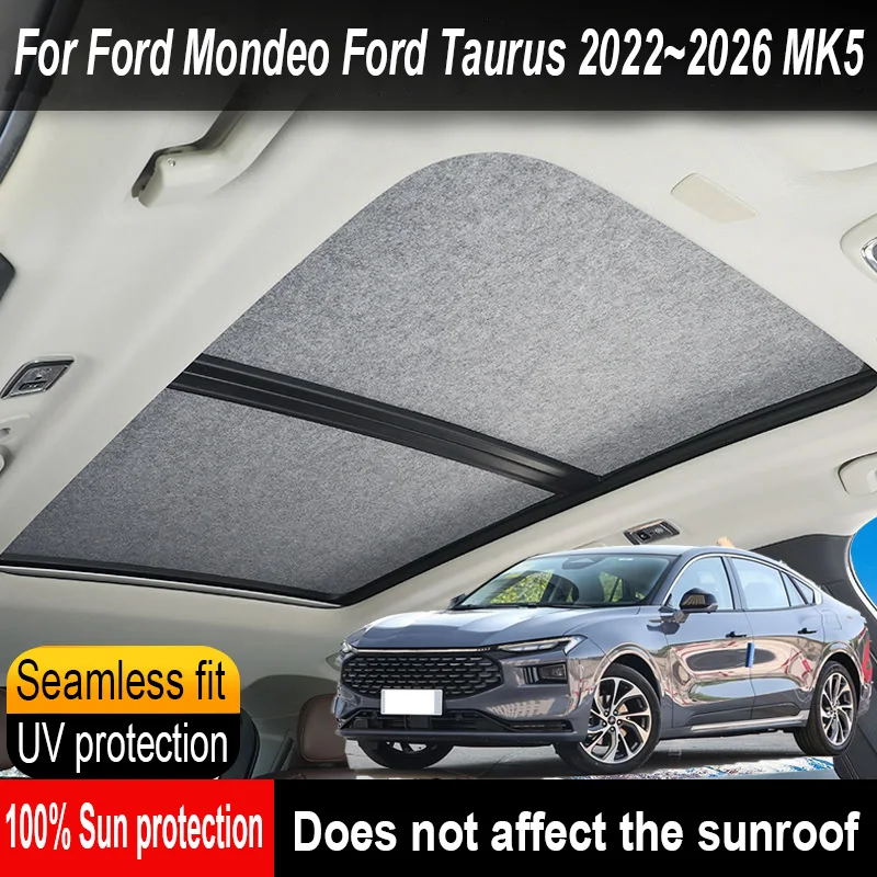 

Car Sunroof Insulation Roof Visor For Ford Mondeo 2022~2026 Sun Protection Anti-UV Electrostatic Adsorption Sky Curtain Sunshade