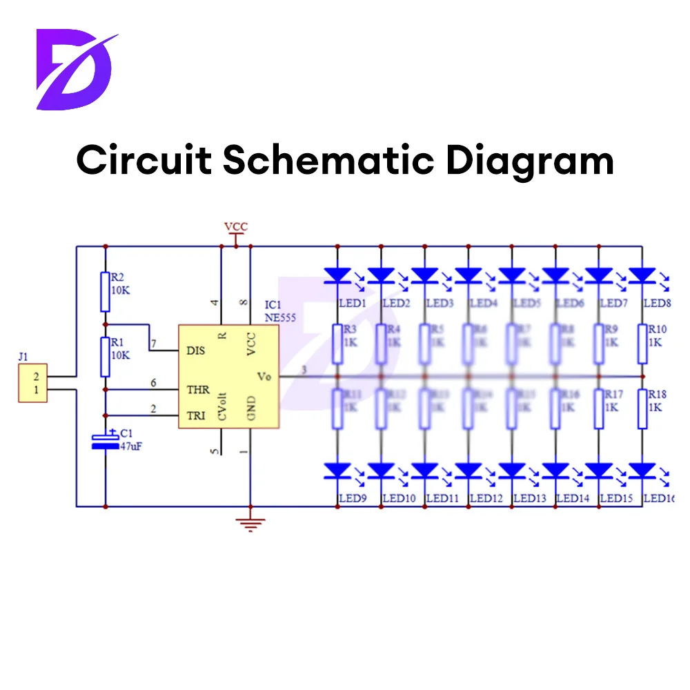 Decorações de árvore de Natal LED NE555 Luz piscante Kit eletrônico DIY - Prática de solda PCB Crcuit