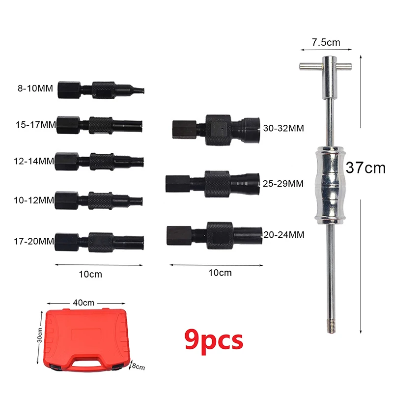 9Pcs Blind Hole Kit Slide Hammer Pilot Internal Bearing Puller Bearing Extractor Automotive maintenance Removal Tool Kit