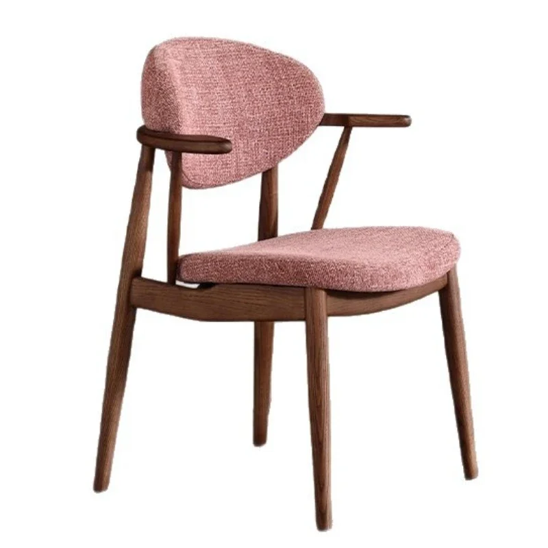

Solid wood dining chair Household with armrests Ash comfortable chair Hotel restaurant back chair