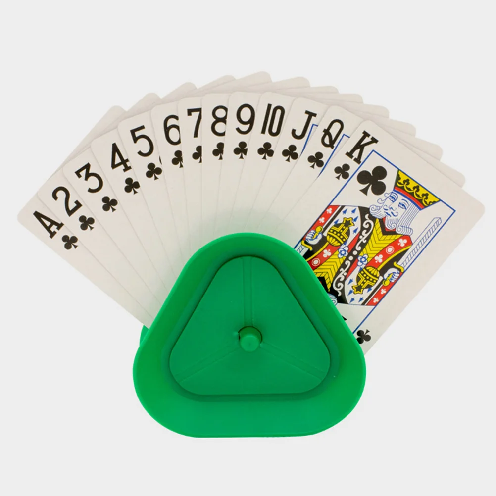 4 Pcs Playing Cards Holder Holders for Seniors Board Game Organizer Outdoor Triangle Plastic Sleeves Child