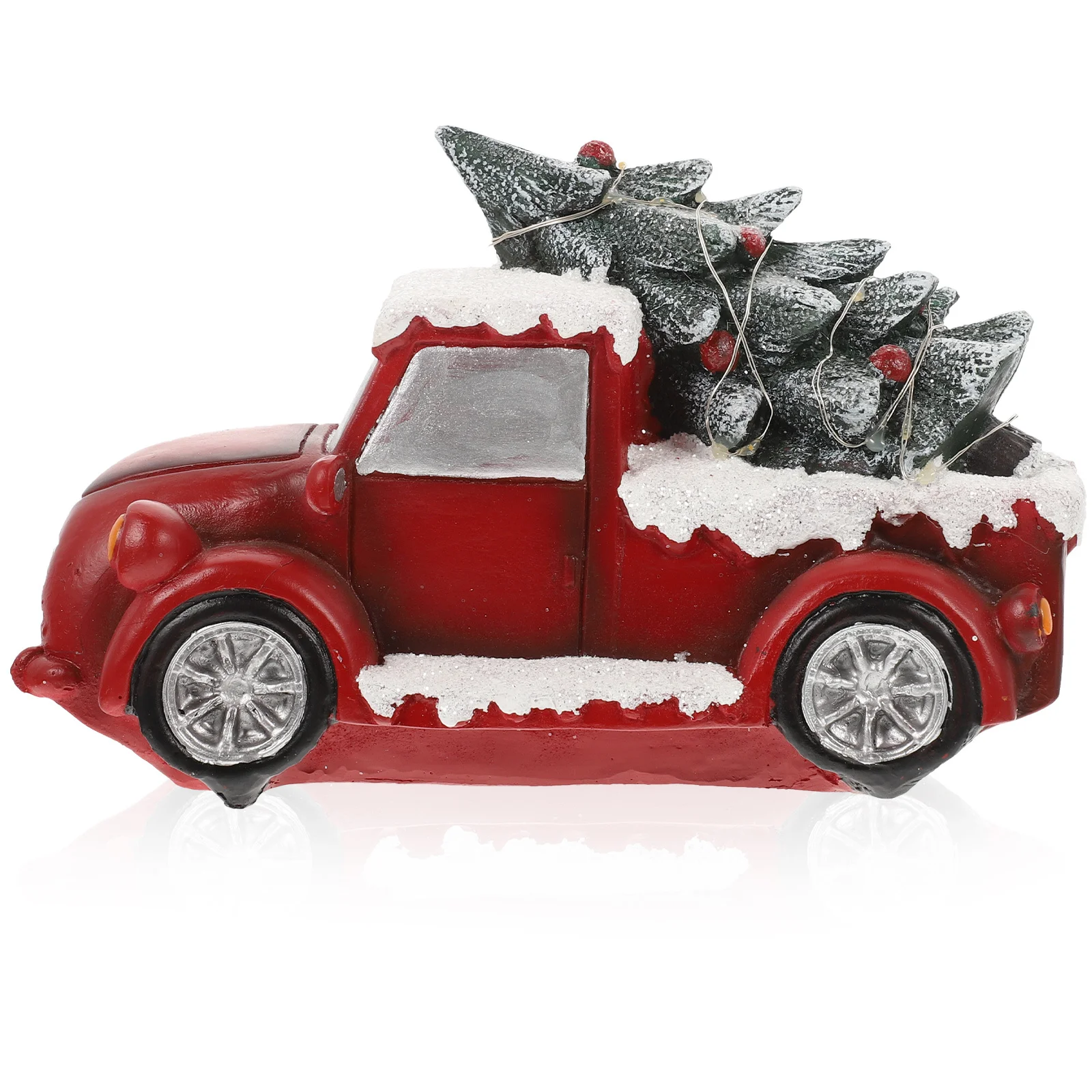 

Xmas Red Truck Resin Decor LED Lights Christmas Table Centerpiece Gift No Included Xmas Red Truck Christmas Supply