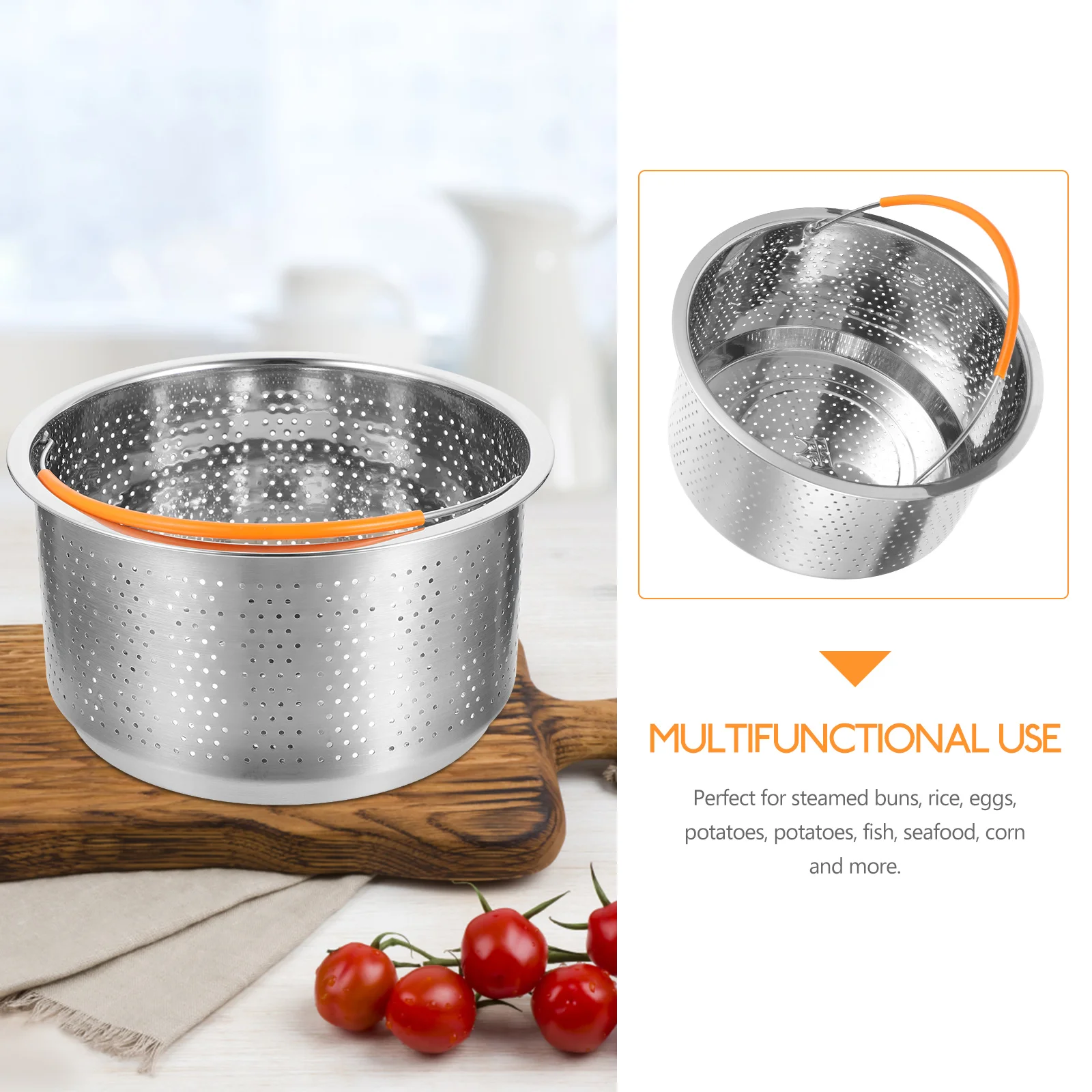 

Stainless Steel for Rice Eggs Potatoes Fish Seafood Corn Kitchen Supplies Kitchen Steaming Basket Household Steamer