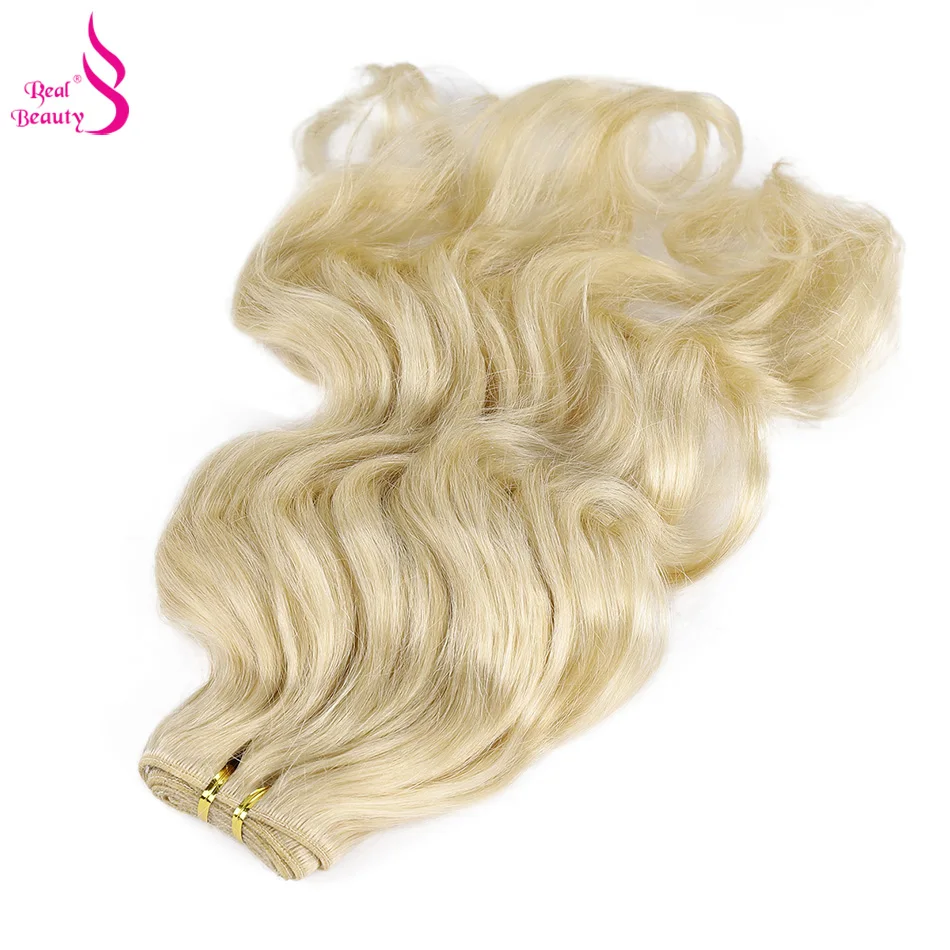 Echte Schoonheid Platina Blonde Braziliaanse Lichaam Wave Haar Weave Bundels 12 \