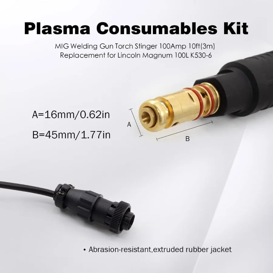 MIG Welding Gun K5306 Magnum Torch Stinger 100Amp 10ft Replacement for Lincoln Magnum 100L K5306 SP Power MIG 140T 180TEasyCore