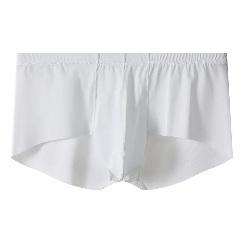Mens Boxers Shorts Solid Ice Silk Underwear Cueca U Convex Pouch Panites Man Low Waist Underpant Male Ropa Interior Hombre M-XXL