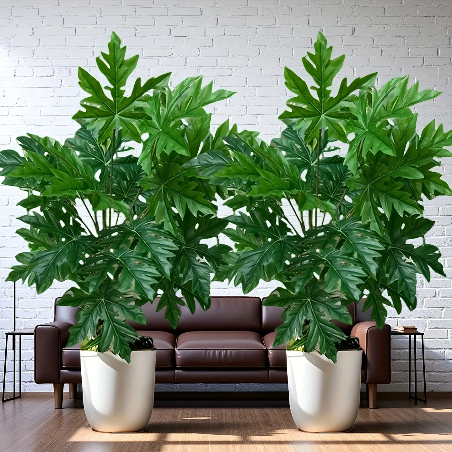 2cps 65 cm Simulierte Grüne Pflanze Papaya Blätter Künstliche Dschungel Palme für Haus Garten Party Dekoration 2026 Neue jahr – Detail 1