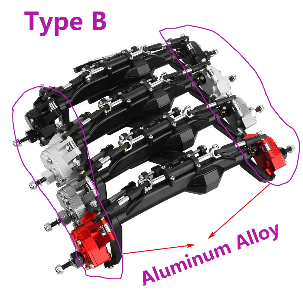 H10 Portal- oder Gerade-Achse aus Kunststoff + Messing oder Aluminiumlegierung, komplette Vorder- und Hinterachsen für Vanquish 1/10 RC Crawler Car Upgrade – Detail 6