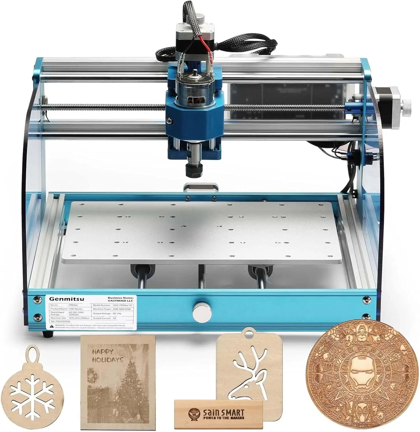 

3018-PROVer V2 CNC Milling Machine, Desktop CNC for Beginner with Limit Switches & Emergency-Stop, Upgraded Z Axis Alum