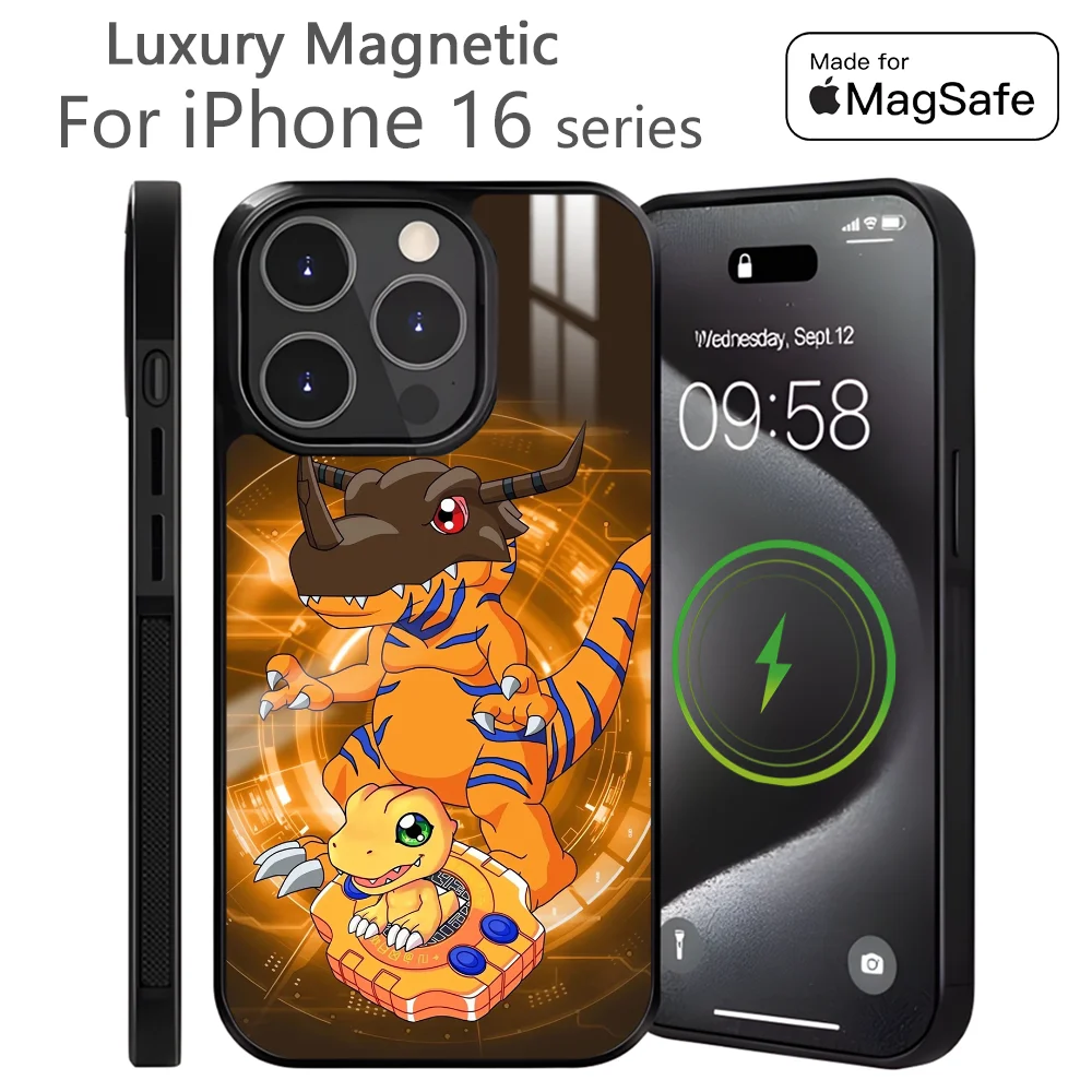 Digimon A-Adventure Piyomon Phone Case For iPhone 16 15 14 13 12 11 Pro Max Plus Mini Magnetic Magsafe Wireless Charging Cover