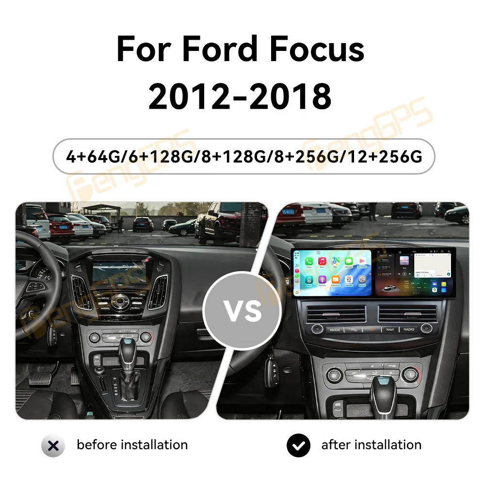 Car Accessories Radio For Ford Focus 2012-2018 Android Auto GPS Navigation Multimedia Stereo Receiver Head Unit Offline Maps