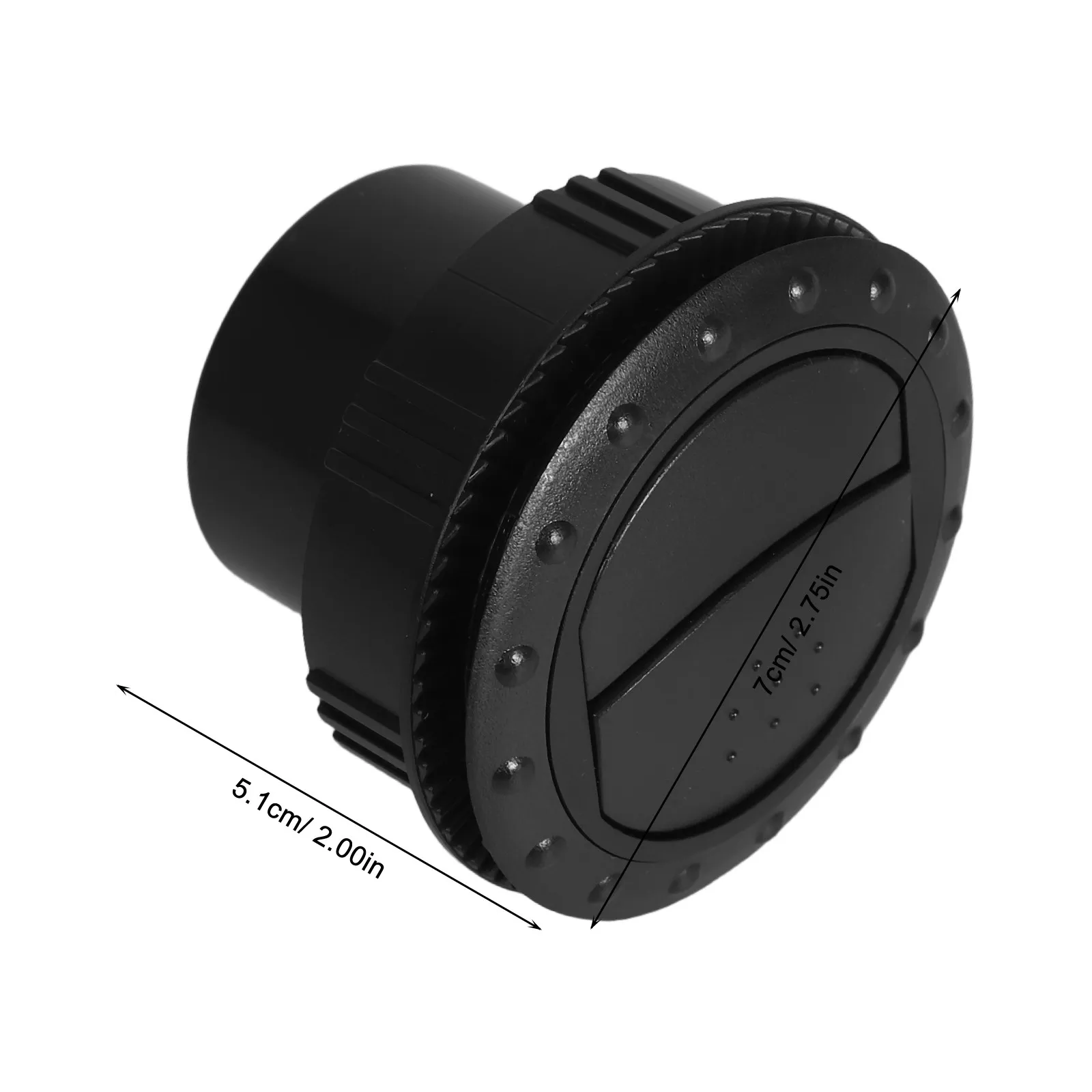 2Pcs Black 60Mm Universal Air Vent Outlet Rotating Round Ceiling Interior Air Conditioning Outlet Compatible with Rv Atv