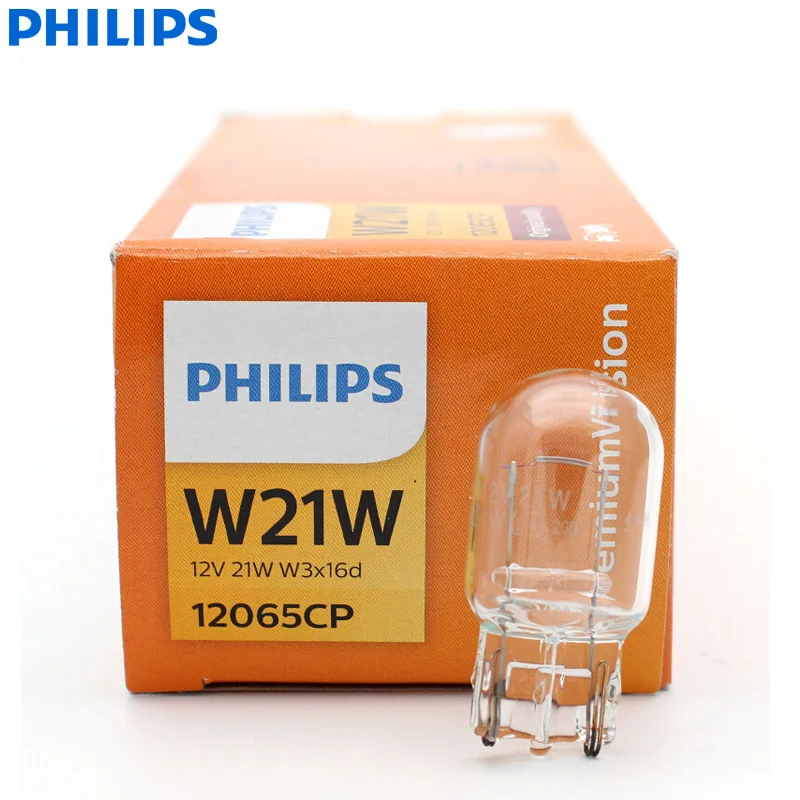 Philips W21W T20 7440 Vision Original Turn Signal Lamps Car Standard Reverse Stop Light Indicator Bulbs 12065CP Wholesale 10pcs