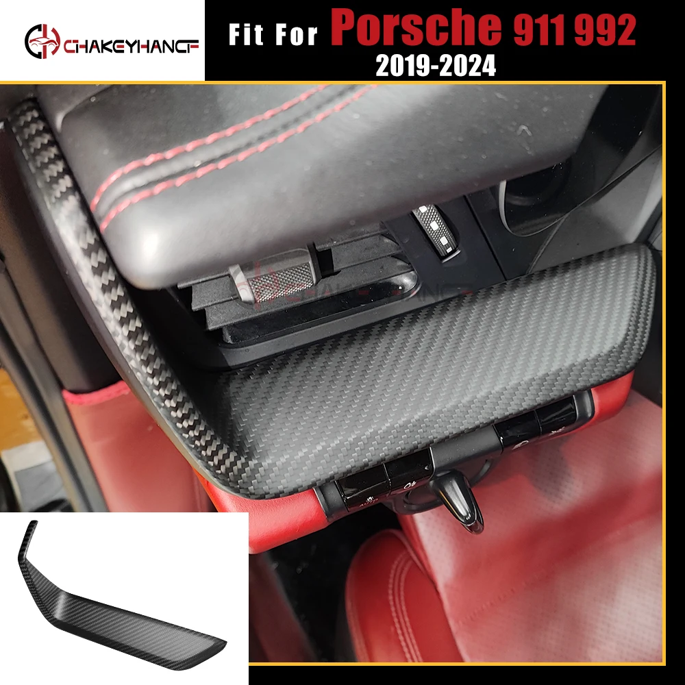 

Настоящее углеродное волокно, внутренняя отделка приборной панели автомобиля, декоративная наклейка на центральную консоль, аксессуары для Porsche 911 992 2019-2024
