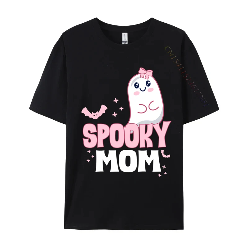 

Spooky Mom Family Cute Pink White Ghost Boo Halloween Casual Top T-shirts Lovers Day Tops Shirt Loose Cotton Design Tees