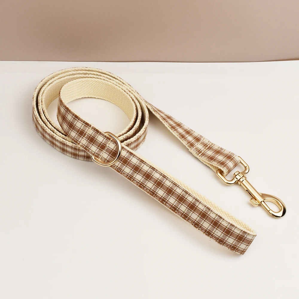 Kariertes Muster, weiches Hundehalsband, Leine, Gravur auf Halsband und Geschirr, graviertes Namensschild, Haustierbedarf, Hundeleine, Rastermuster, 25 – Detail 9