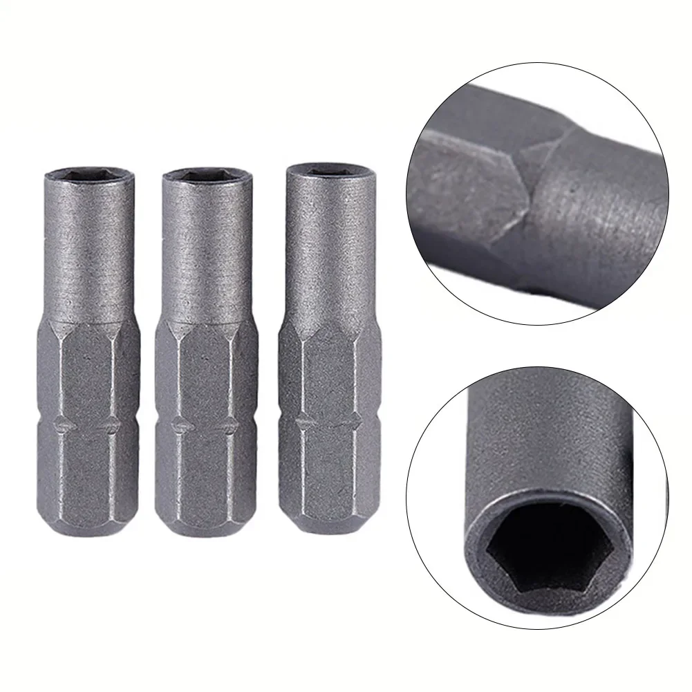 

3pcs 1/4 Inch Bit Adapter Applicable 25mm Size Metal Standard 1/4" Drive Tools With Precision Bits Holder Hand Tools