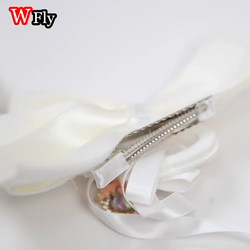 القوطية Harajuku Y2K فتاة لوليتا اليابانية الخريف/الشتاء ندفة الثلج زوج لطيف شعري مزدوج ذيل حصان خوذة مشبك شعر دبوس الشعر