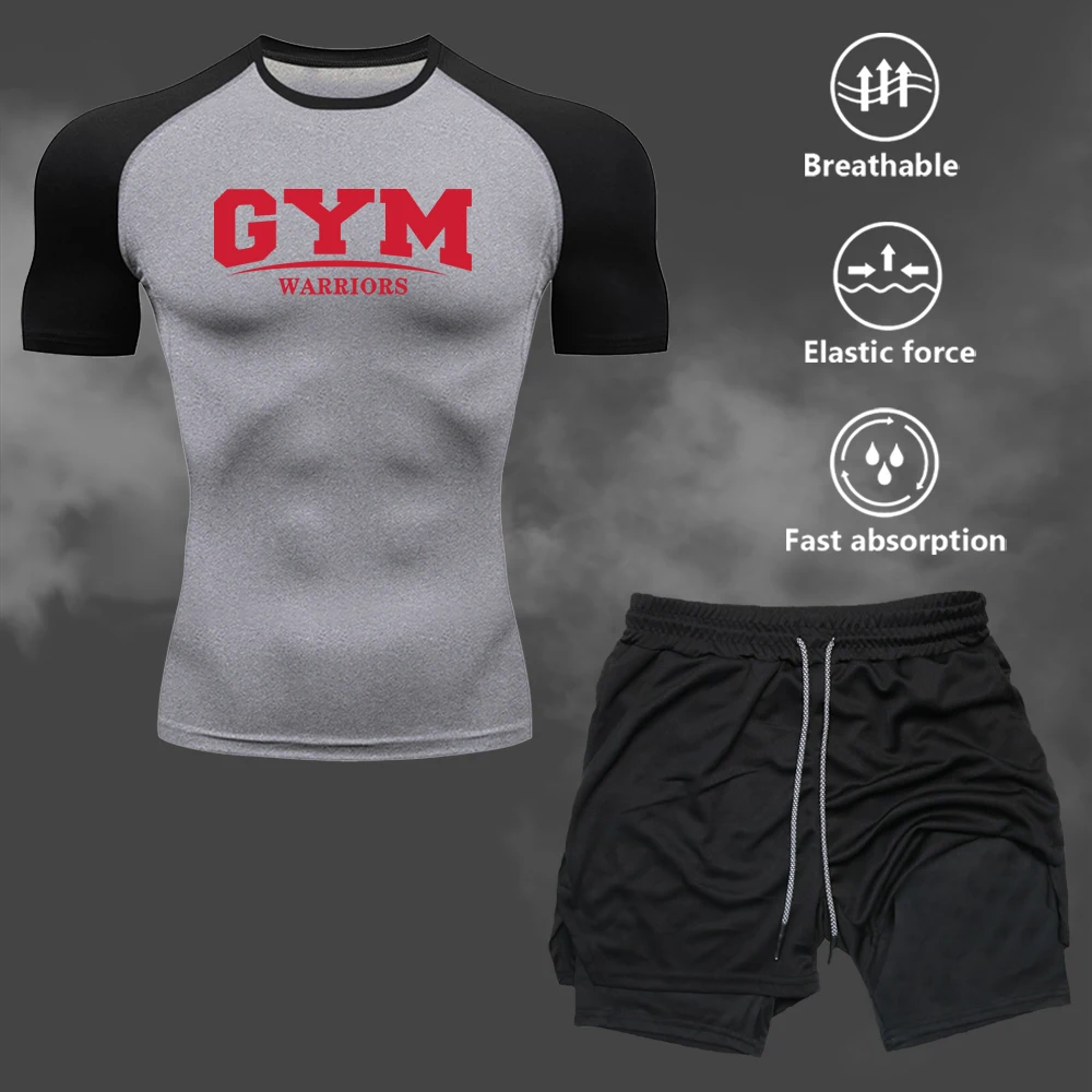 

Мужской повседневный спортивный костюм, летние быстросохнущие шорты для фитнеса и тренировок на открытом воздухе, шорты с завязками, дизайн 2 в 1 с петлей для полотенца