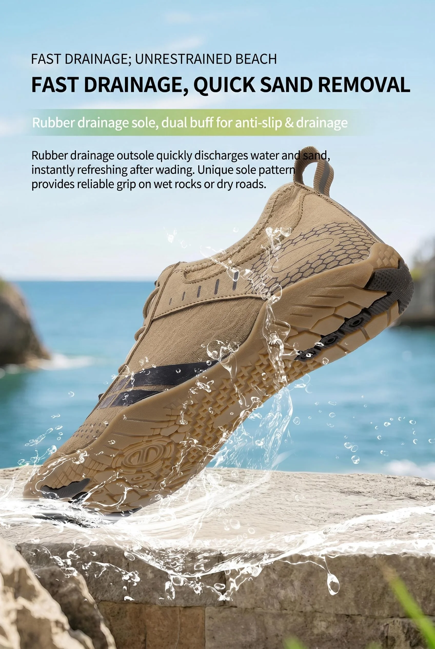 Men's Swimming Shoes, Breathable Non-Slip Quick-Drying Water Shoes, Women's Outdoor Beach Play Indoor Fitness Water Sports Shoes view 6