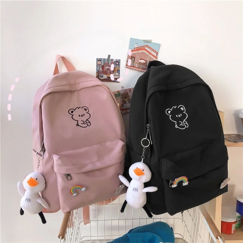 Cute School Bag for Girls Korean Style Middle And High School Students Backpack Double Shoulder Bag Commuter Style Soft Handle
