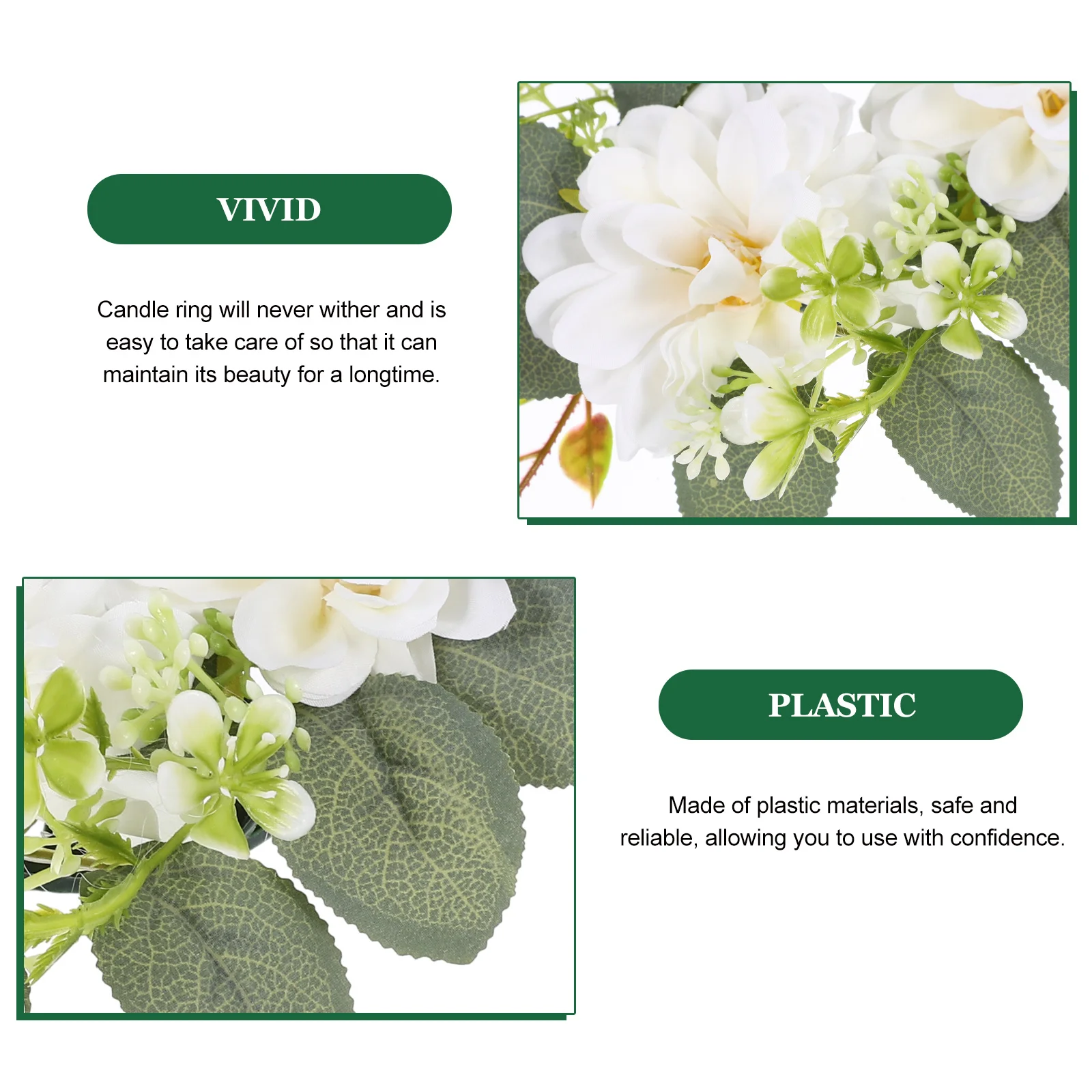 

Artificial Flower Ring Wedding Wreath Romantic Spring Party Decoration Floral Centerpiece Desktop Decor