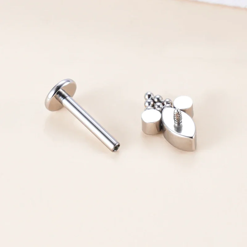 New G23 Titanium Labret Stud Zircon Paved Ear Cartilage Tragus Tragus Helix Earrings Lip Ring Stud Body Piercing Jewelry Unisex