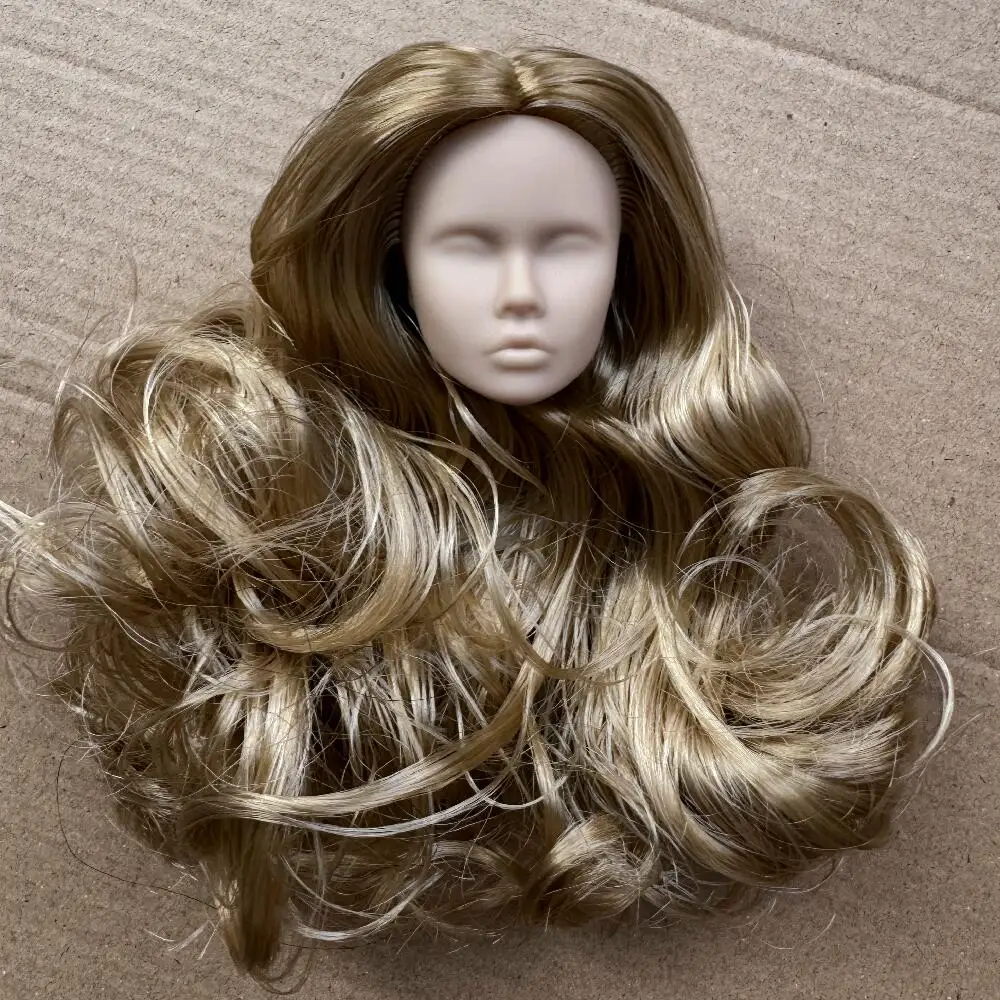 رؤوس دمية الوجه الفارغة الخشخاش لتقوم بها بنفسك ممارسة المكياج أصلع 1/6 أجزاء الرأس لصياغة وصنع الدمية كريم لون البشرة الأبيض والبيج #6