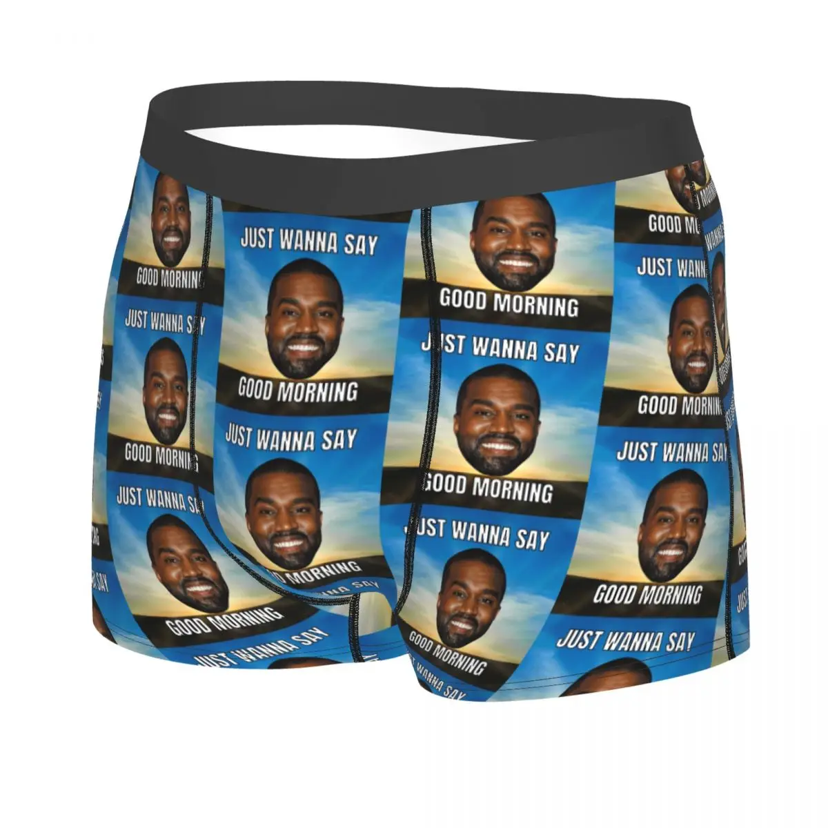 Custom Male Fashion Funny Kanye West Meme Men's Underwear POP Rapper Boxer Briefs Stretch Shorts Panties Underpants