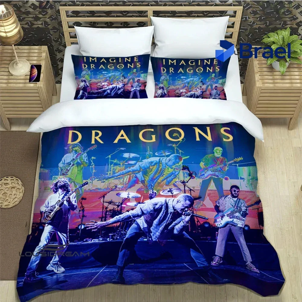 Exquisite Rock Band Imagine Dragons Bedding Set,Duvet Cover Comforter Bed Set Quilt Cover Pillowcase,King Queen Twin Size Boys G