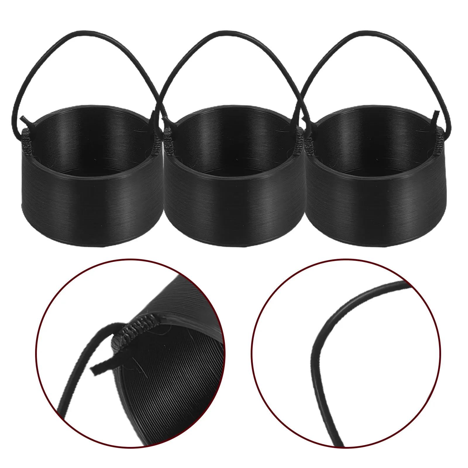 20Pcs Mini Cauldron Plastic Cauldron with Handle Halloween Party Favor Fairy Garden Accessory Tabletop Decor Cauldrons for Food