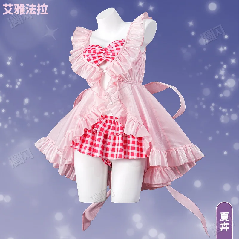 

Game Arknights Eyjafjalla Cosplay Costume Summer Flower Cute Swimsuit Coral Coast Outfit Party Carnival Suit AniMuse