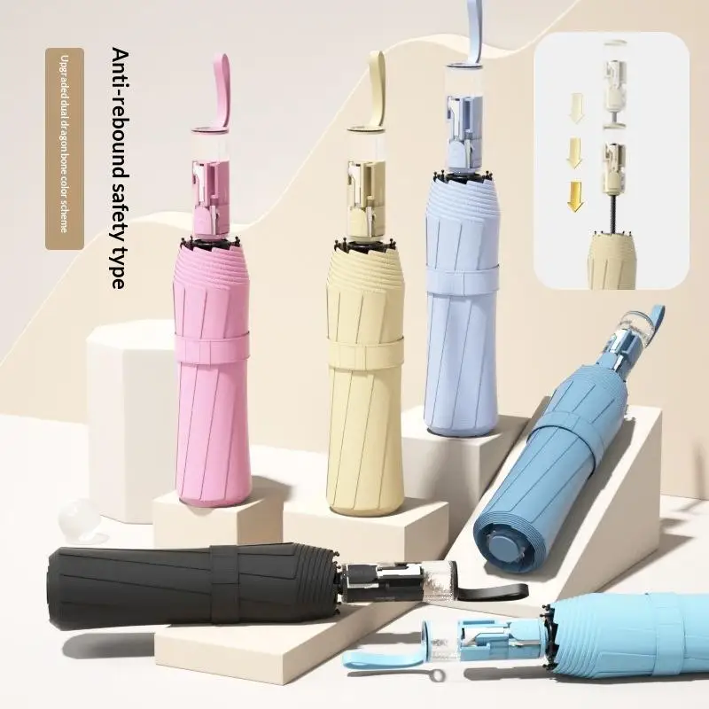 Automatic Anti Rebote 12 Bones For Sun And Big Rain And Folding UV Protection Reinforced, Wind-Resistant Umbrella