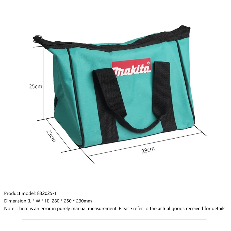 Makita 832035 -1 Torba na narzędzia Nylon Trwała przenośna moc Narzędzia elektryczne Przechowywanie akcesoriów Torba na ramię 28 * 25 * 23 cm