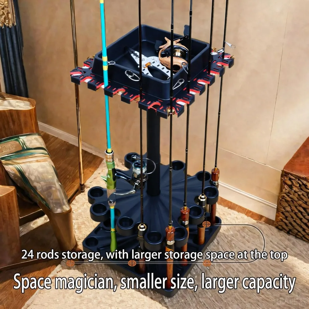 independently-rotating-fishing-rod-rack-holds-24-rods-tool-free-assembly-space-saving-display-and-storage-rack-with-wheels