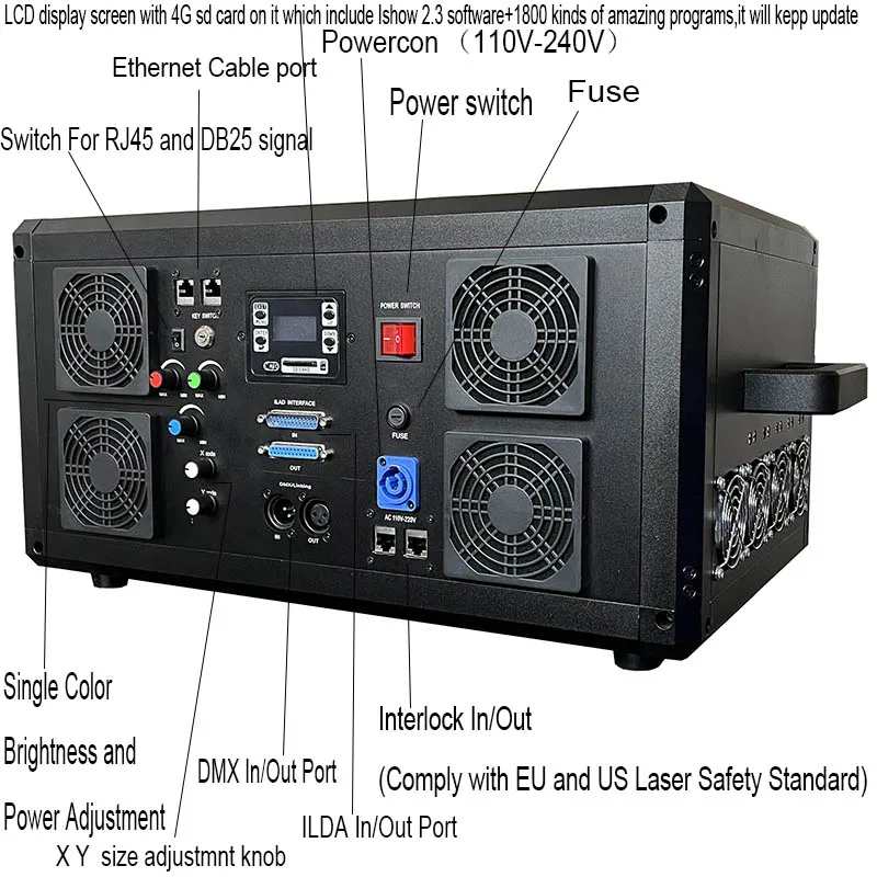 DMX512 30W Rgb Full Color Animation Laser Light Pattern Effect Light Sound Control Stage Lights For DJ Disco Party Bar Club