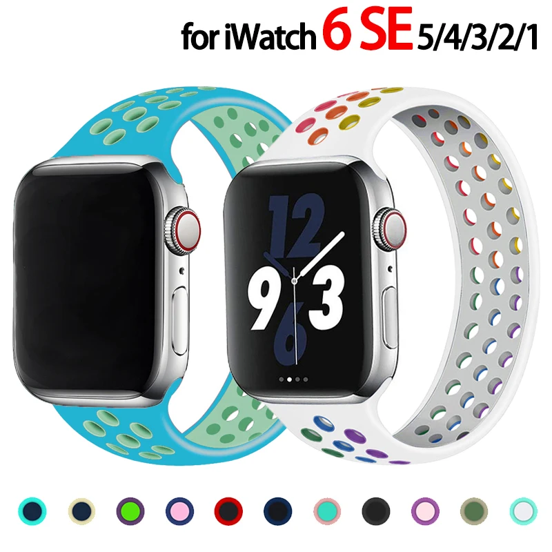 Strap for apple watch band 44mm 45mm 40mm 41mm 38mm 42mm 46mm iWatch Silicone Solo Loop Bracelet iWatch serie 10 SE 9 8 7 6 5 4