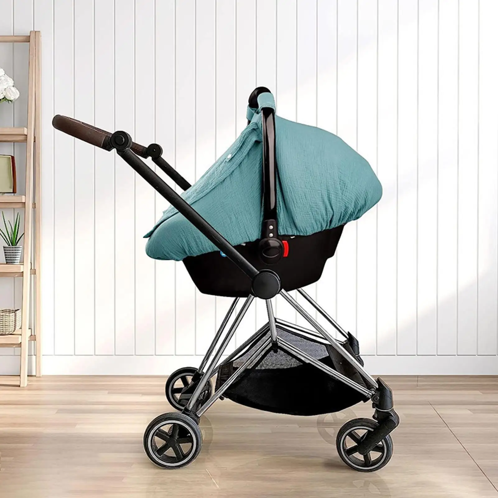 Carseat Canopy Summer Breathable Cotton Windproof Mesh Window Stroller Sun Shade Protector For Strollers Cribs Vehicle Safety