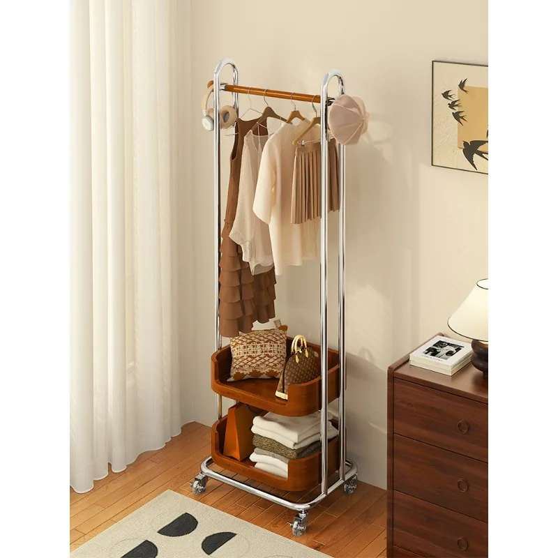 

Bedroom floor hanger stainless steel bedside mobile solid wood indoor room