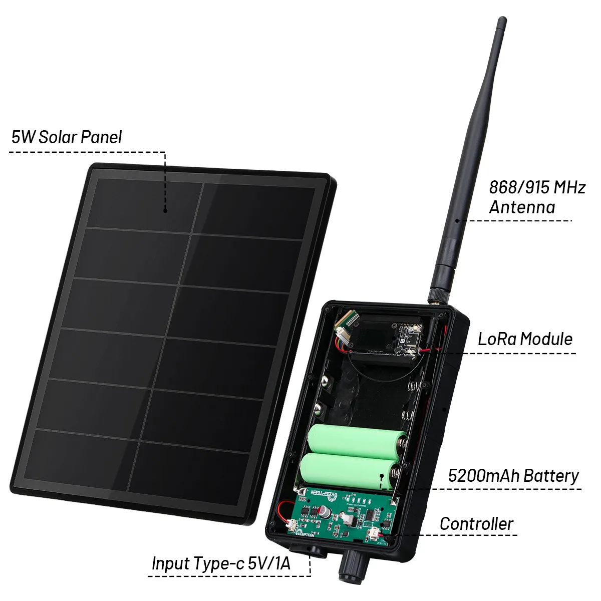 Outdoor Meshtastic Solar-Knoten mit GPS-Modul Heltec ESP32 LoRa V4 Meshcore Repeater 5W Solarpanel Mesh-Netzwerk WiFi LoRa BLE – Detail 6