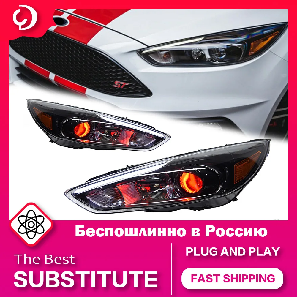 AKD Car Styling Headlights for Ford Focus 2015-2018 RS Styling LED DRL Turn Signal  Led Projector Auto Accessories