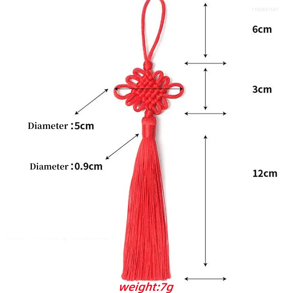 Nylon Tassels Mini Tassel with Chinese knot for DIY Crafts Jewelry Making Earrings Accessories Big Red lantern Decorate Pendant