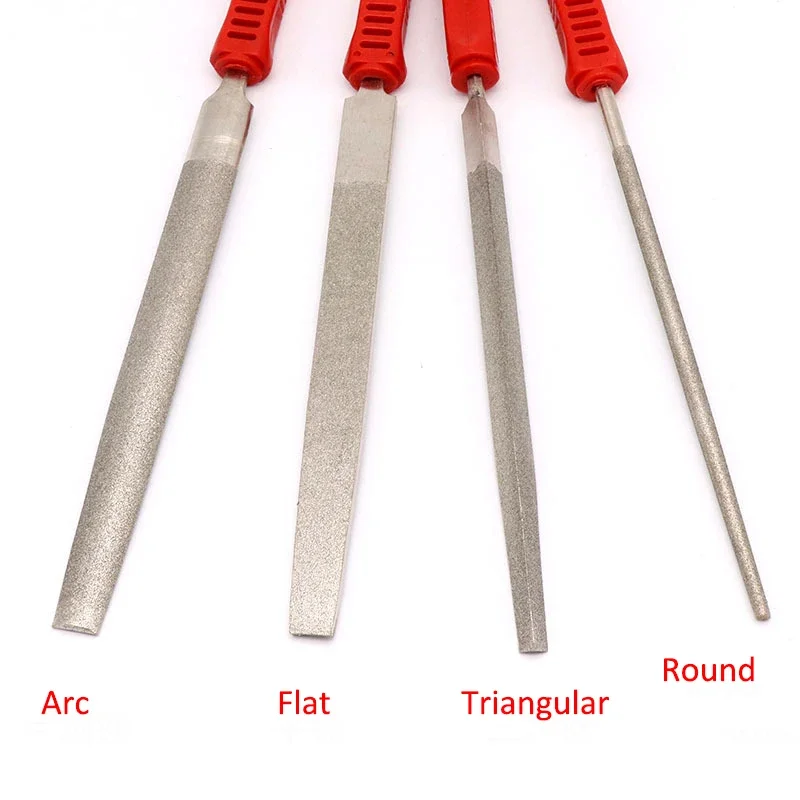 4"6"8"10"12" Plating Diamond File Rasp 4-type Wood Plastic Hard Metal Burr Repairing Hand File Woodworking Grinding Carving Tool